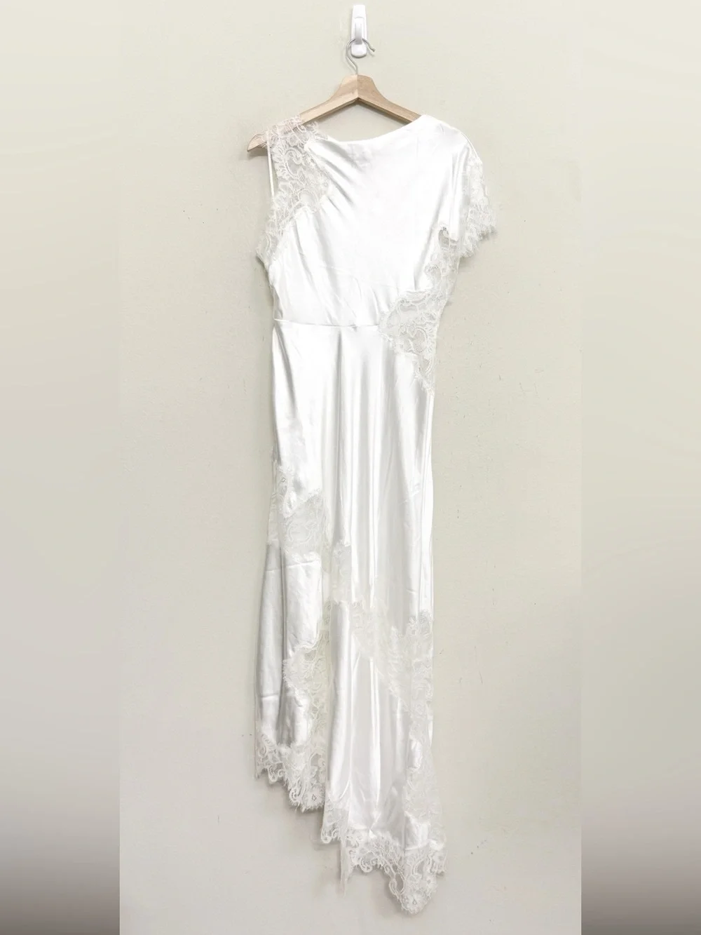 NWT A.L.C.  the Alessia Lace Satin Midi Dress in white Sz 4 - Picture 7 of 16